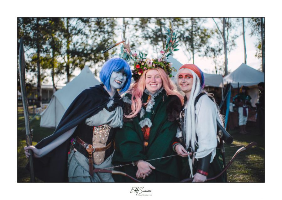 Three fantasy cosplayers at Winterfest